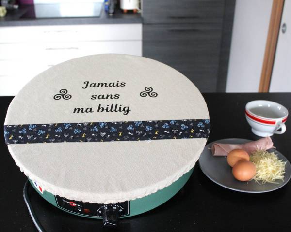 Protège billig XXL - Housse pour crêpière hermines bleu et jaune