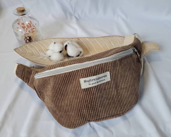 Sac Banane en Velours Ctel marron   Fabrication Artisanale Bretonne