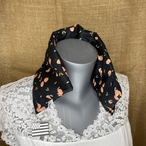Bouillotte sèche cervicale coton Bio noir pêche