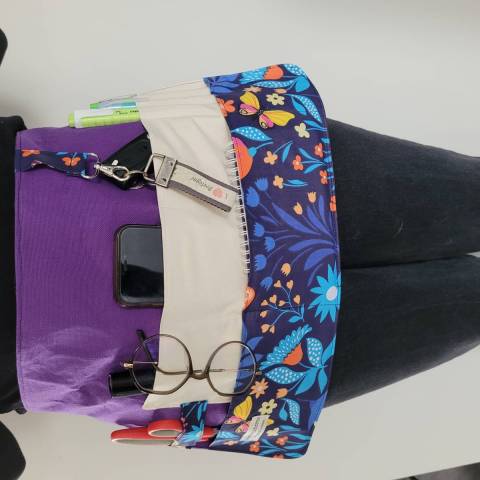 Tablier multipoches - maitresse violet