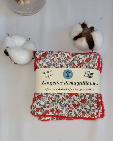 Lingettes dmaquillantes X 5 fleurs rouges