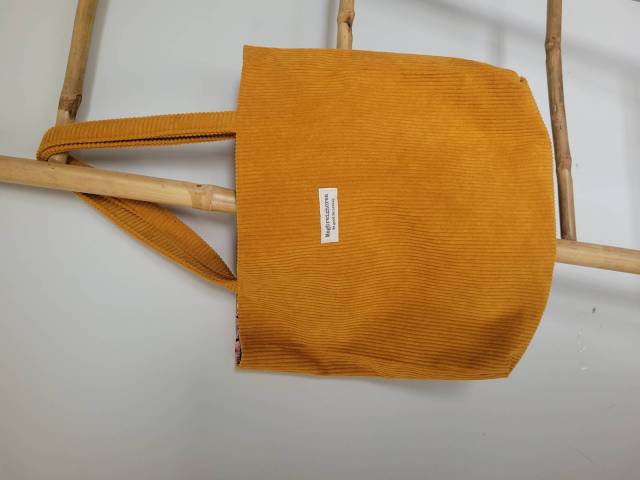 Sac cabas Carnac moutarde velours cotel� 