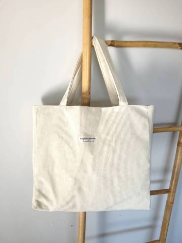 Sac cabas Carnac beige velours cotel� 