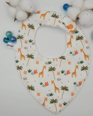Bavoir Bandana pour B�b� �Girafe Cr�ation Artisanale Bretonne